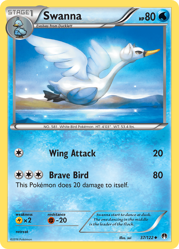 Swanna (37/122) [XY: BREAKpoint] Pokemon Single Pokémon  | Multizone: Comics And Games