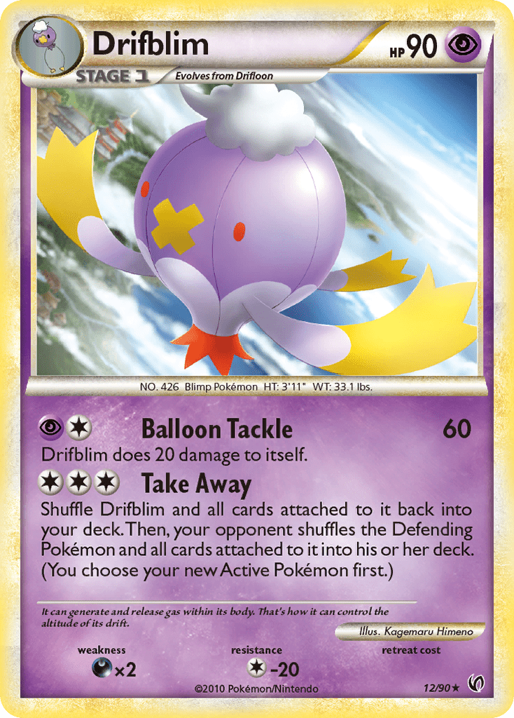 Drifblim (12/90) [HeartGold & SoulSilver: Undaunted] Pokemon Single Pokémon  | Multizone: Comics And Games