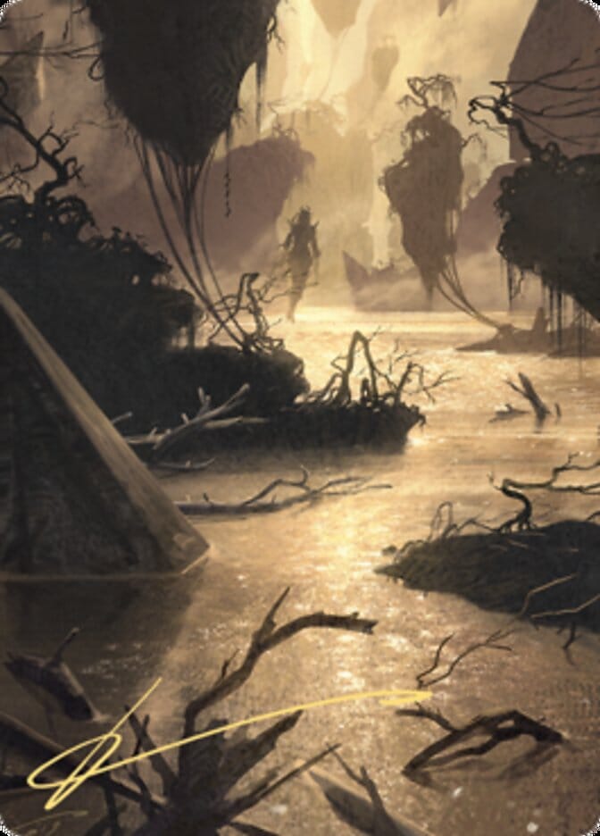 Murkwater Pathway Art Card (Gold-Stamped Signature) [Zendikar Rising Art Series] MTG Single Magic: The Gathering  | Multizone: Comics And Games