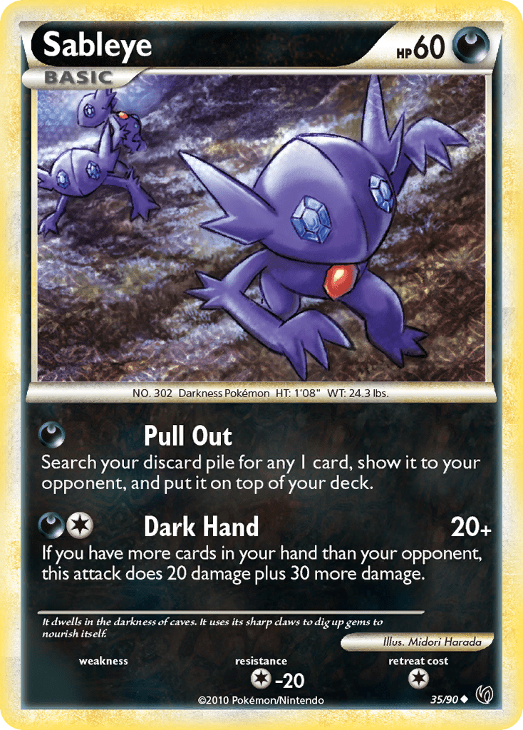 Sableye (35/90) [HeartGold & SoulSilver: Undaunted] Pokemon Single Pokémon  | Multizone: Comics And Games