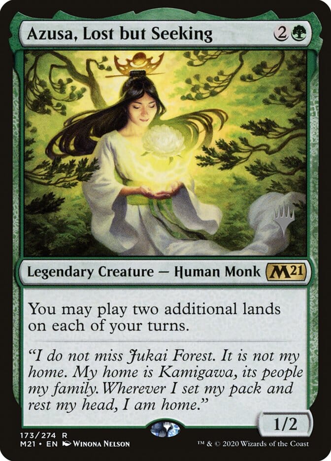 Azusa, Lost but Seeking (Promo Pack) [Core Set 2021 Promos] MTG Single Magic: The Gathering  | Multizone: Comics And Games