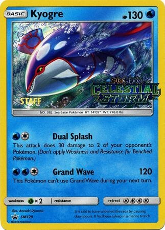 Kyogre (SM129) (Staff Prerelease Promo) [Sun & Moon: Black Star Promos] Pokemon Single Pokémon  | Multizone: Comics And Games