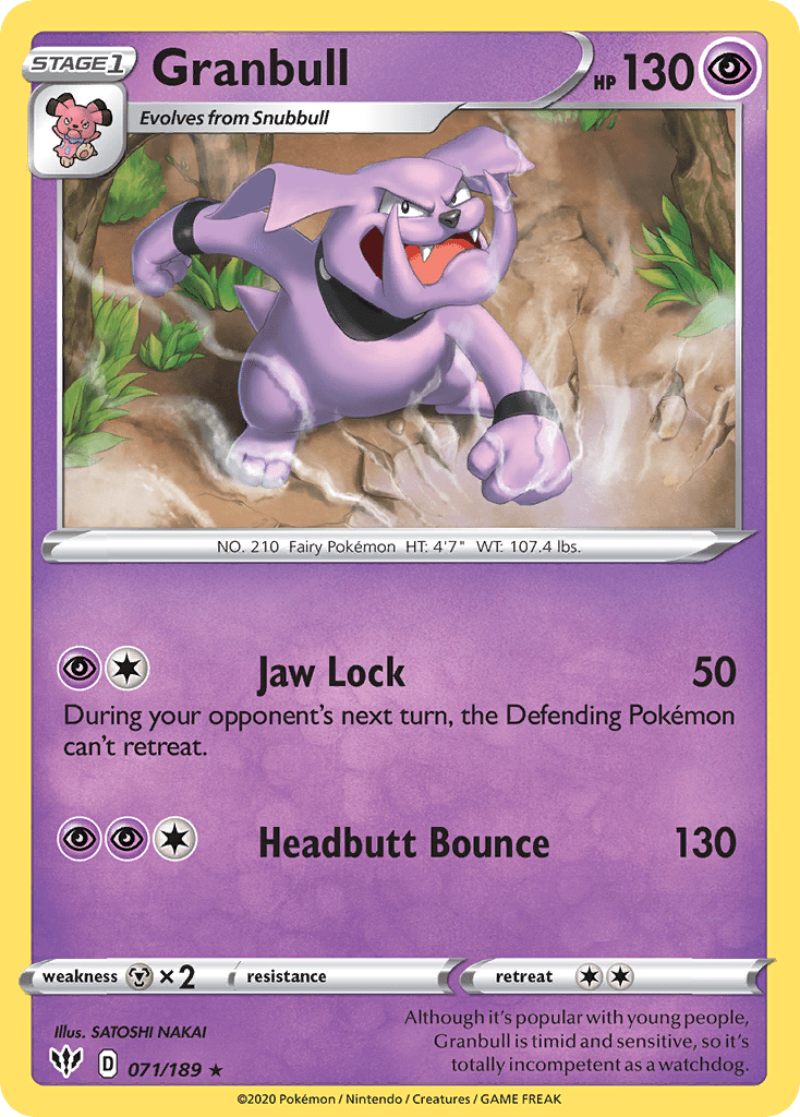 Granbull (071/189) [Sword & Shield: Darkness Ablaze] Pokemon Single Pokémon  | Multizone: Comics And Games