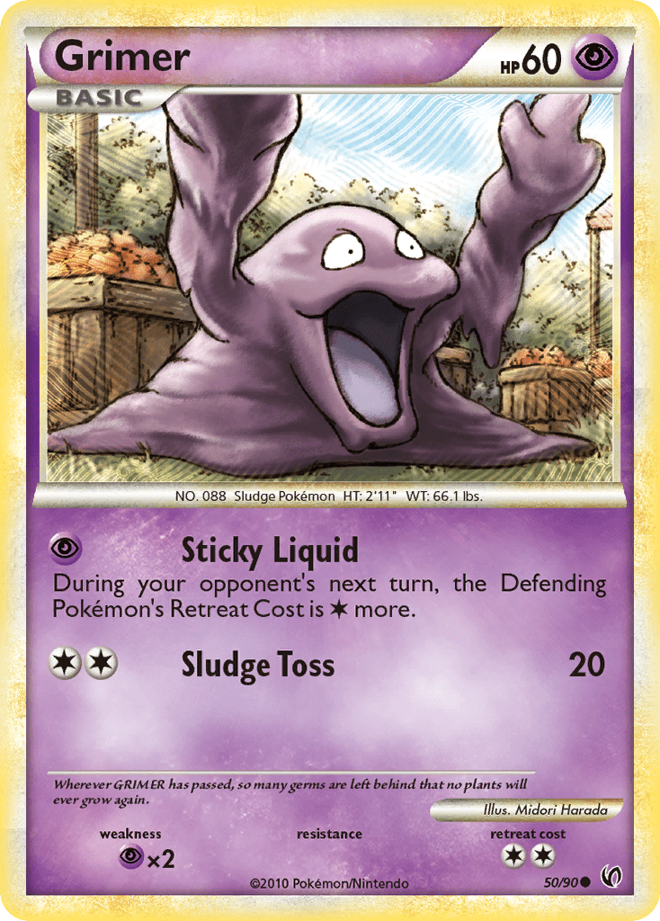 Grimer (50/90) [HeartGold & SoulSilver: Undaunted] Pokemon Single Pokémon  | Multizone: Comics And Games