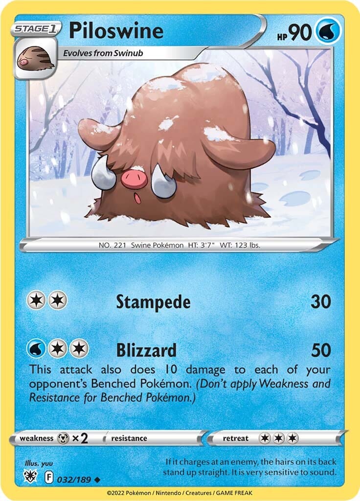 Piloswine (032/189) [Sword & Shield: Astral Radiance] Pokemon Single Pokémon  | Multizone: Comics And Games