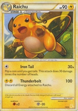 Raichu (19/30) [HeartGold & SoulSilver: Trainer Kit - Raichu] Pokemon Single Pokémon  | Multizone: Comics And Games