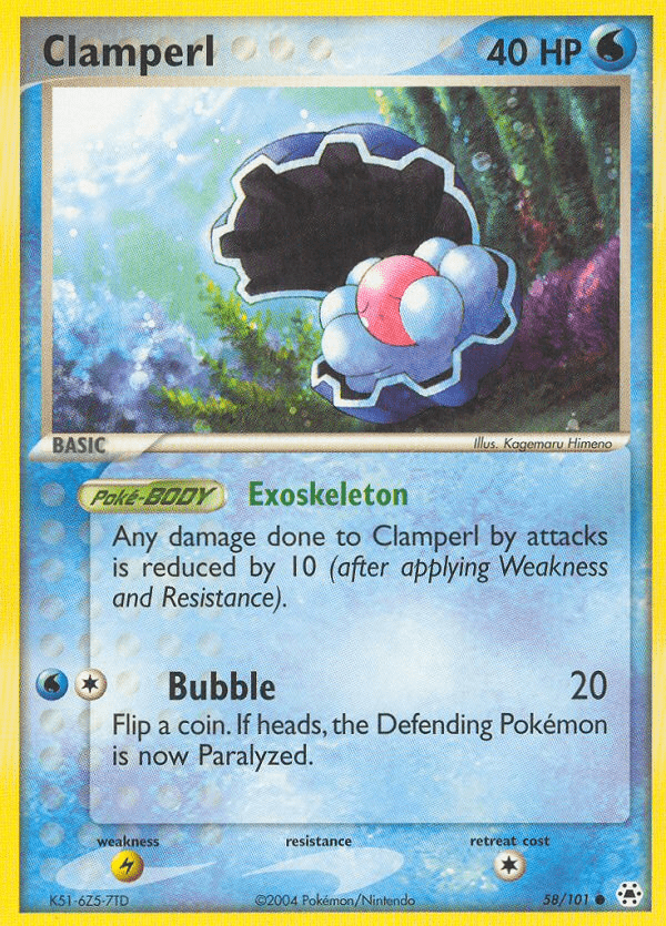 Clamperl (58/101) [EX: Hidden Legends] Pokemon Single Pokémon  | Multizone: Comics And Games