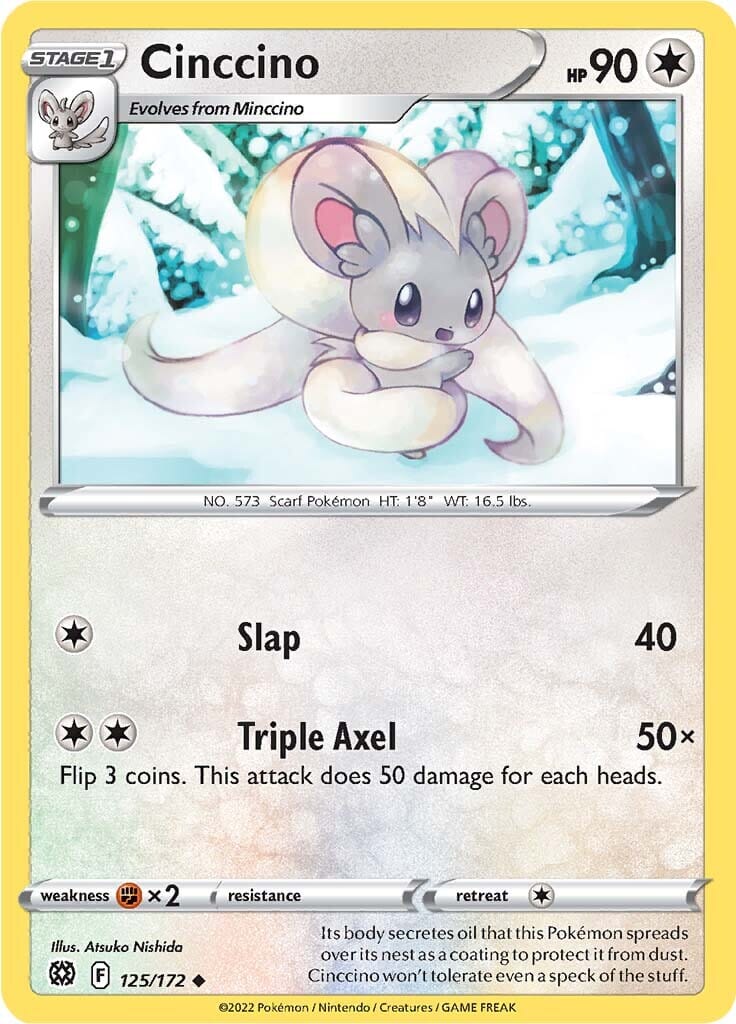 Cinccino (125/172) [Sword & Shield: Brilliant Stars] Pokemon Single Pokémon  | Multizone: Comics And Games