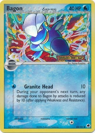Bagon (43/101) (Delta Species) (Stamped) [EX: Dragon Frontiers] Pokemon Single Pokémon  | Multizone: Comics And Games