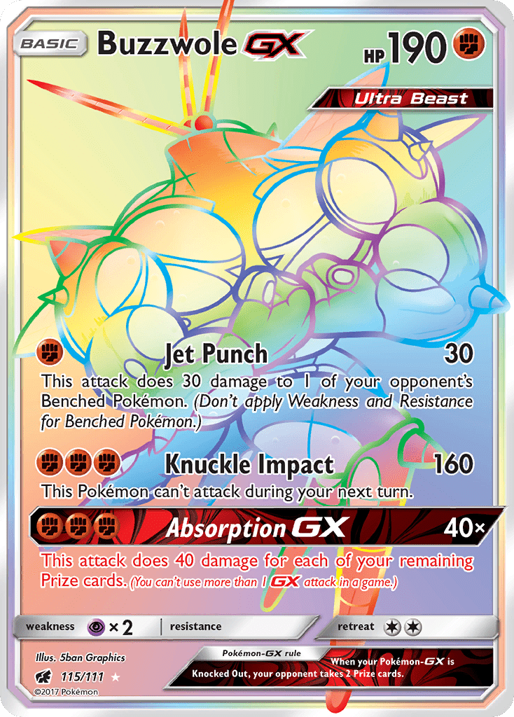 Buzzwole GX (115/111) [Sun & Moon: Crimson Invasion] Pokemon Single Pokémon  | Multizone: Comics And Games