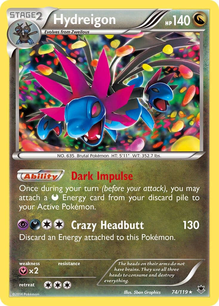 Hydreigon (74/119) (Cosmos Holo) (Blister Exclusive) [XY: Phantom Forces] Pokemon Single Pokémon  | Multizone: Comics And Games