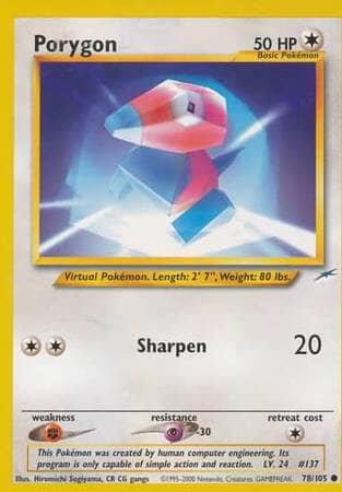Porygon (78/105) [Neo Destiny Unlimited] Pokemon Single Pokémon  | Multizone: Comics And Games
