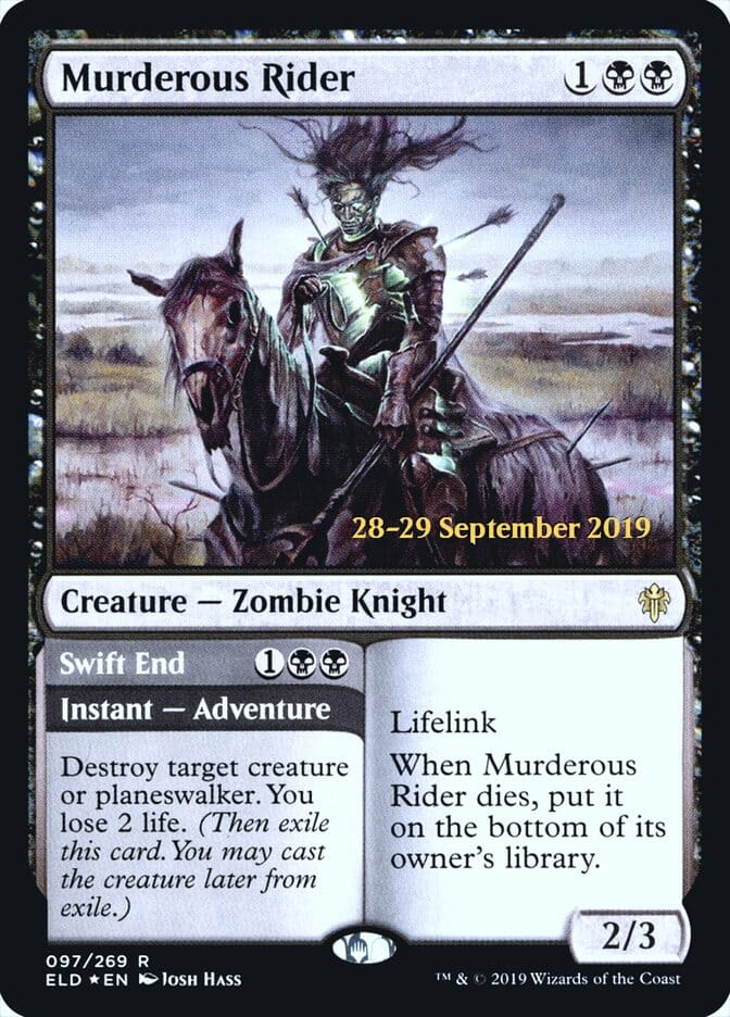 Murderous Rider // Swift End [Throne of Eldraine Prerelease Promos] MTG Single Magic: The Gathering  | Multizone: Comics And Games