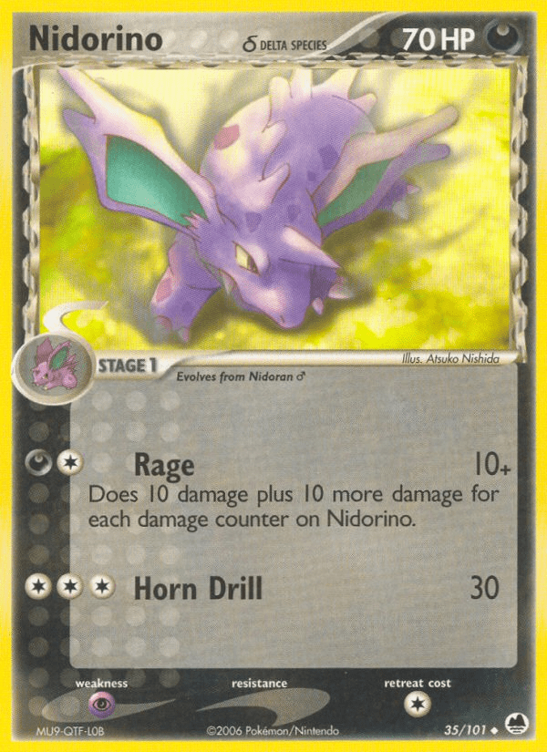 Nidorino (35/101) (Delta Species) [EX: Dragon Frontiers] Pokemon Single Pokémon  | Multizone: Comics And Games
