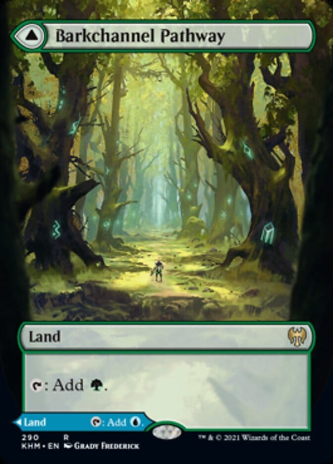 Barkchannel Pathway // Tidechannel Pathway (Borderless Alternate Art) [Kaldheim] MTG Single Magic: The Gathering  | Multizone: Comics And Games