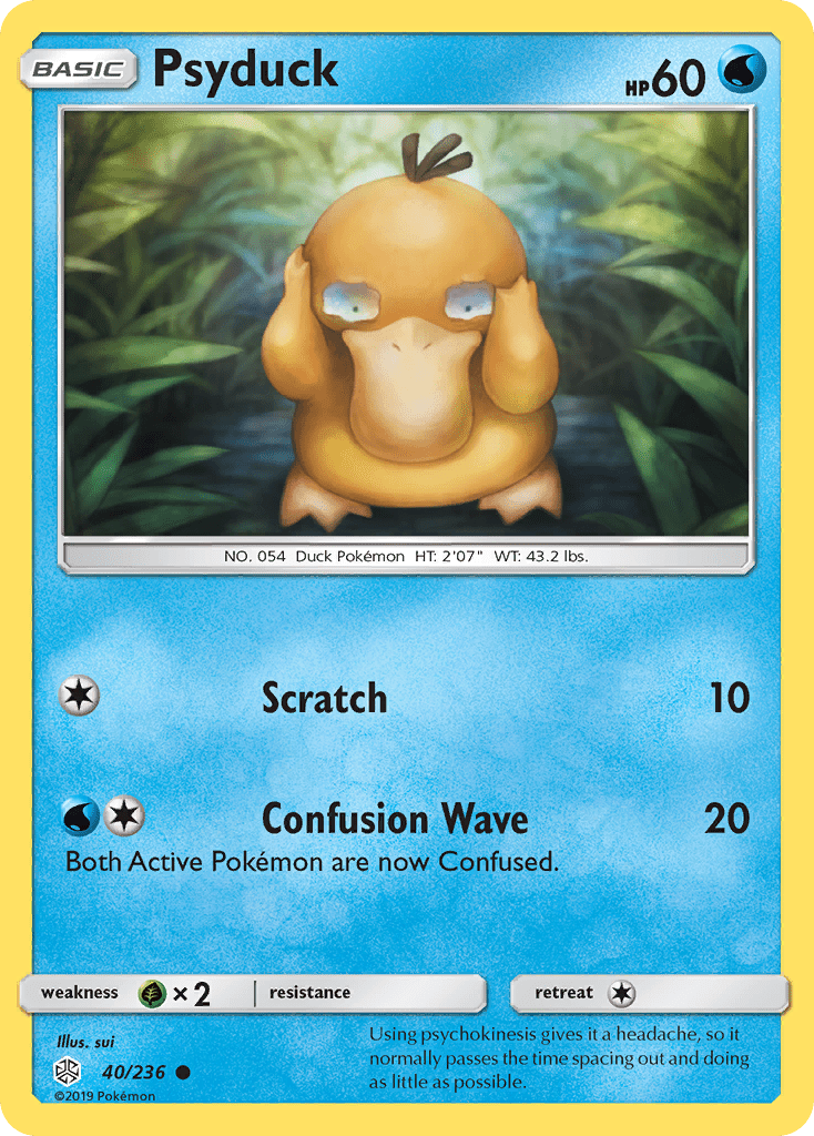 Psyduck (40/236) [Sun & Moon: Cosmic Eclipse] Pokemon Single Pokémon  | Multizone: Comics And Games