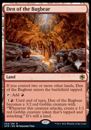 Den of the Bugbear (Promo Pack) [Dungeons & Dragons: Adventures in the Forgotten Realms Promos] MTG Single Magic: The Gathering  | Multizone: Comics And Games
