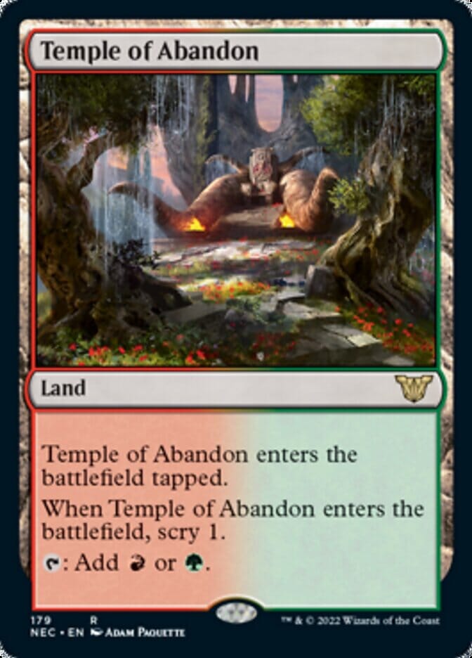 Temple of Abandon [Kamigawa: Neon Dynasty Commander] MTG Single Magic: The Gathering  | Multizone: Comics And Games