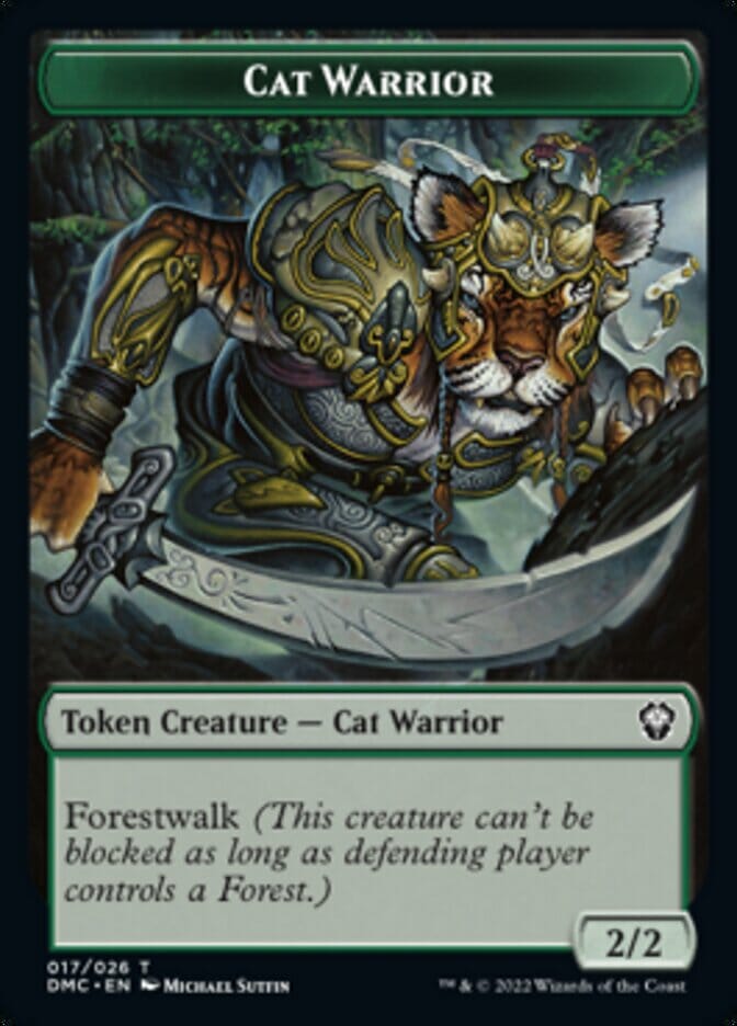 Saproling // Cat Warrior Double-sided Token [Dominaria United Tokens] MTG Single Magic: The Gathering  | Multizone: Comics And Games