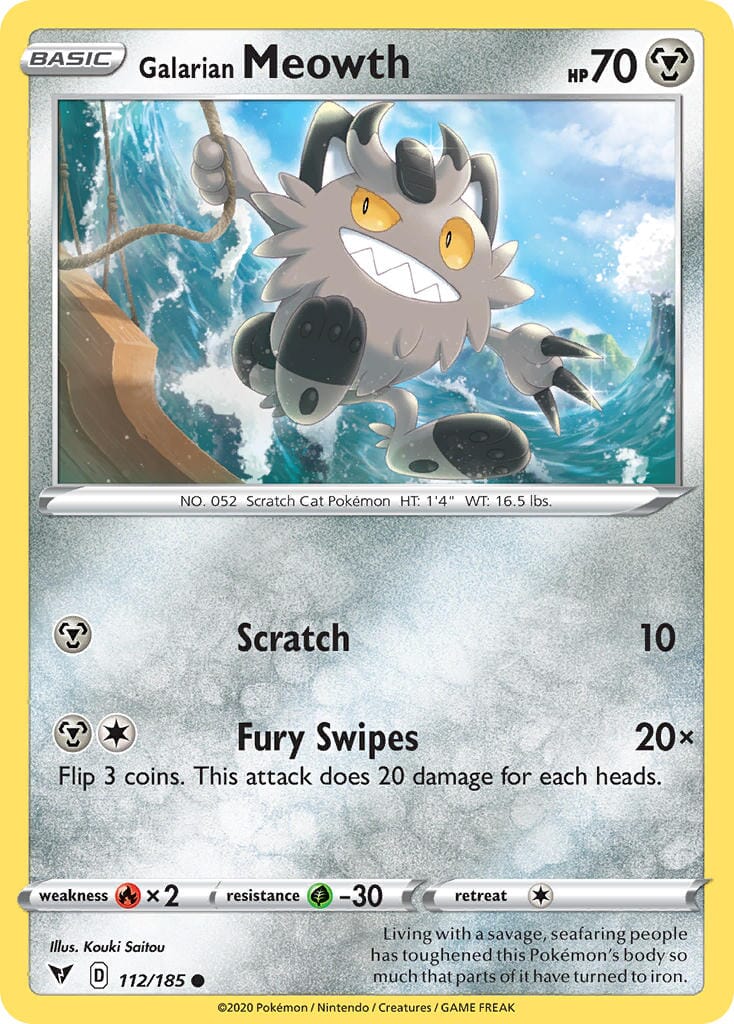 Galarian Meowth (112/185) [Sword & Shield: Vivid Voltage] Pokemon Single Pokémon  | Multizone: Comics And Games
