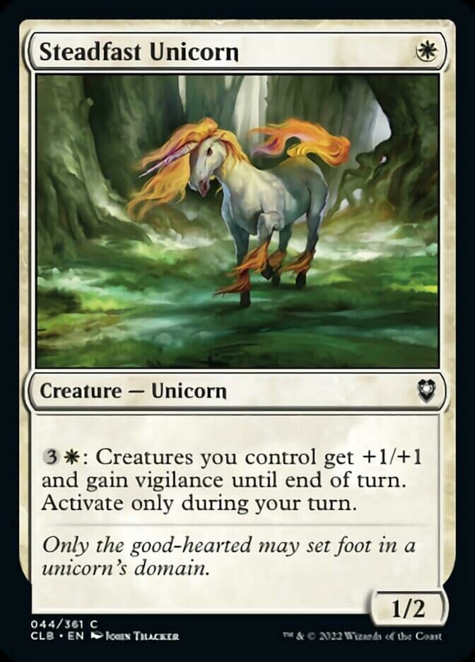 Steadfast Unicorn [Commander Legends: Battle for Baldur's Gate] MTG Single Magic: The Gathering  | Multizone: Comics And Games