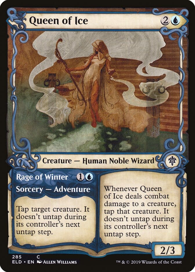 Queen of Ice // Rage of Winter (Showcase) [Throne of Eldraine] MTG Single Magic: The Gathering  | Multizone: Comics And Games
