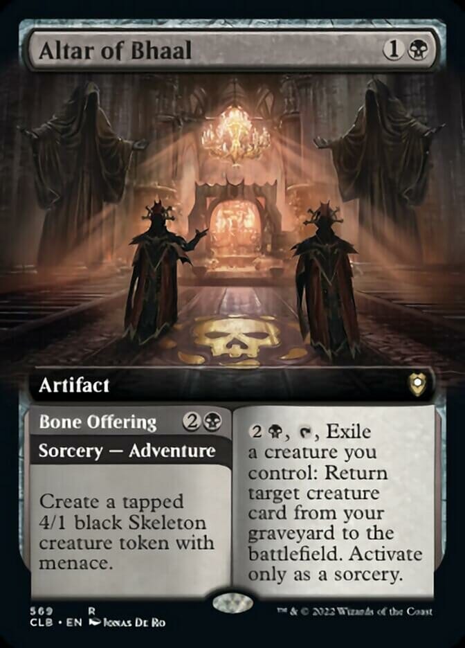 Altar of Bhaal // Bone Offering (Extended Art) [Commander Legends: Battle for Baldur's Gate] MTG Single Magic: The Gathering  | Multizone: Comics And Games