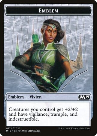 Emblem - Vivien Reid [Core Set 2019 Tokens] MTG Single Magic: The Gathering  | Multizone: Comics And Games