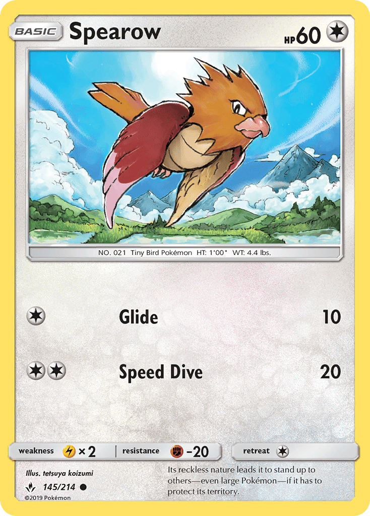 Spearow (145/214) [Sun & Moon: Unbroken Bonds] Pokemon Single Pokémon  | Multizone: Comics And Games