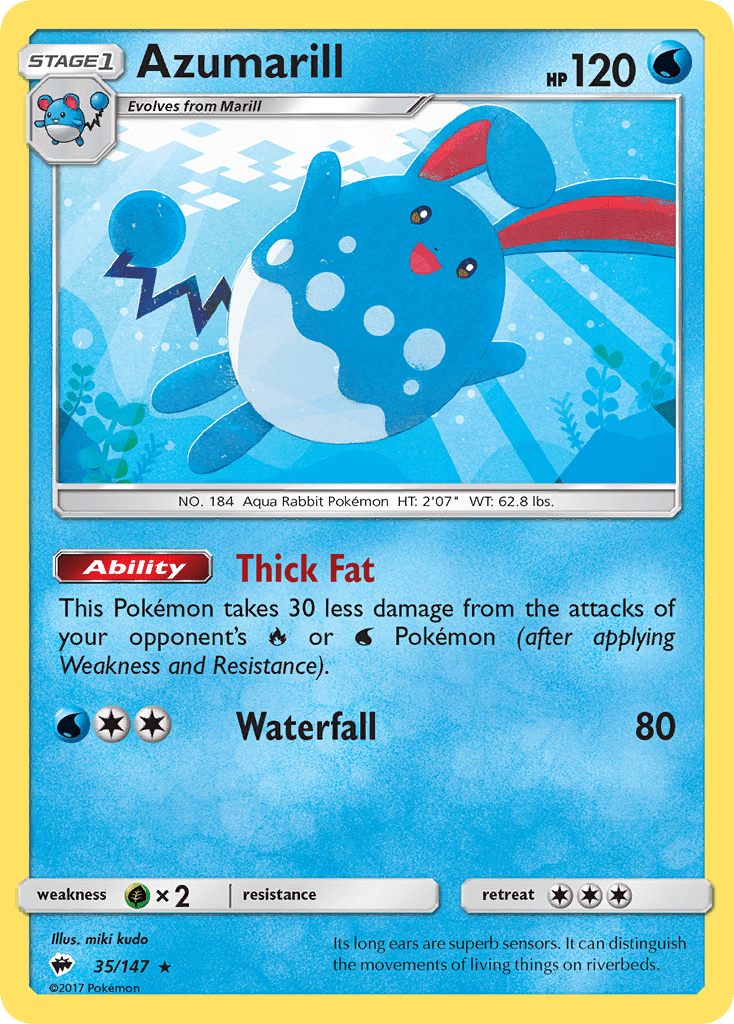 Azumarill (35/147) [Sun & Moon: Burning Shadows] Pokemon Single Pokémon  | Multizone: Comics And Games