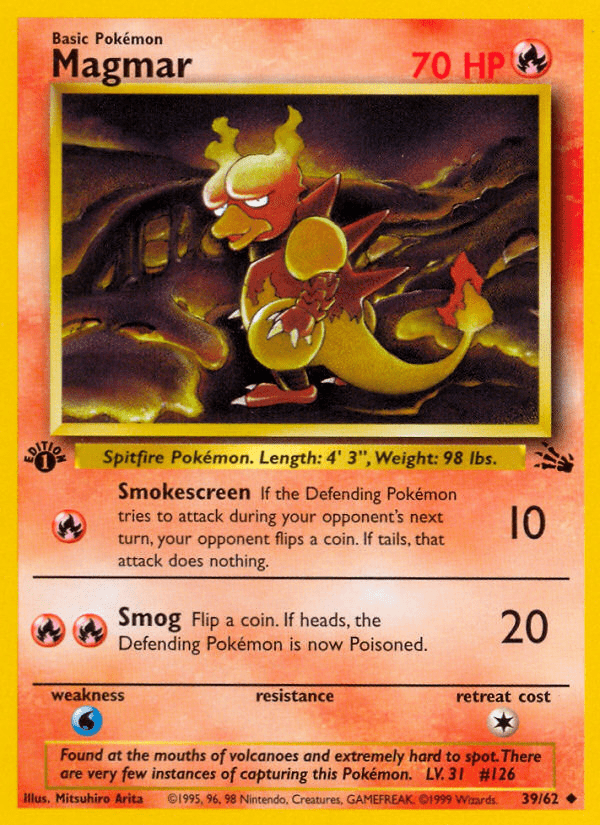 Magmar (39/62) [Fossil 1st Edition] Pokemon Single Pokémon  | Multizone: Comics And Games