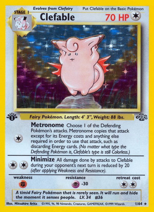Clefable (1/64) [Jungle 1st Edition] Pokemon Single Pokémon  | Multizone: Comics And Games