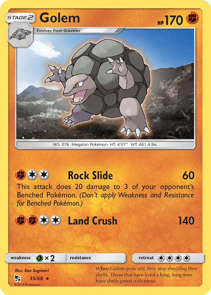 Golem (35/68) [Sun & Moon: Hidden Fates] Pokemon Single Pokémon  | Multizone: Comics And Games
