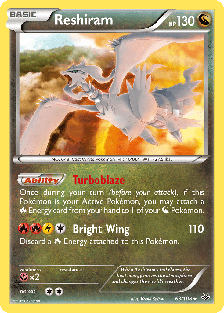 Reshiram (63/108) [XY: Roaring Skies] Pokemon Single Pokémon  | Multizone: Comics And Games