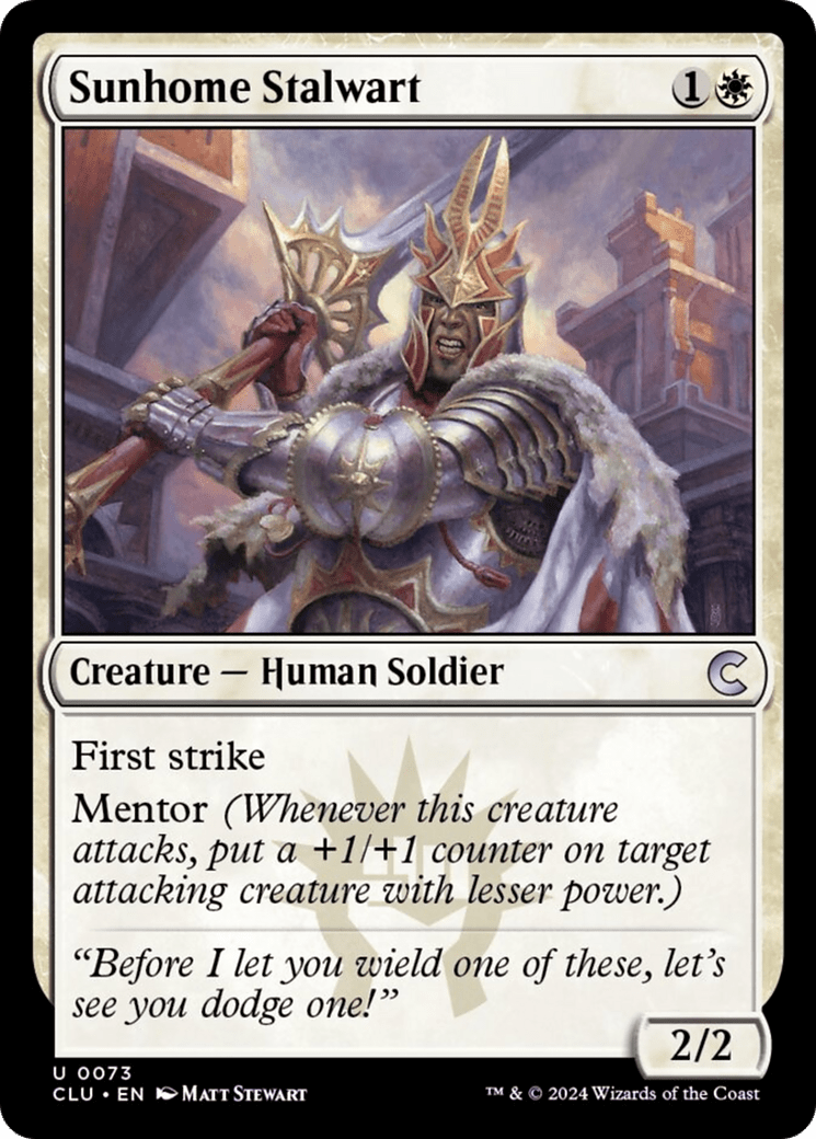 Sunhome Stalwart [Ravnica: Clue Edition] MTG Single Magic: The Gathering  | Multizone: Comics And Games