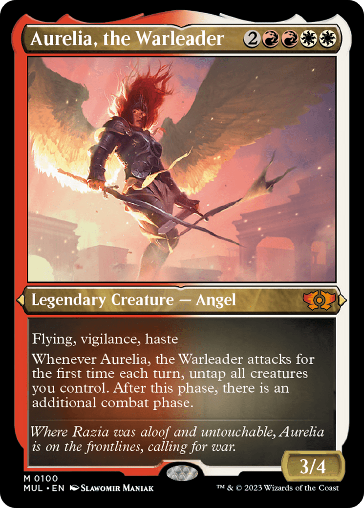 Aurelia, the Warleader (Foil Etched) [Multiverse Legends] MTG Single Magic: The Gathering  | Multizone: Comics And Games