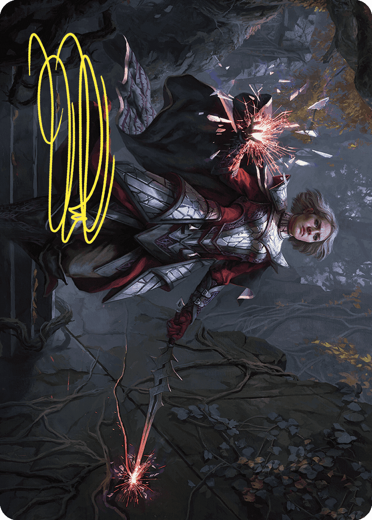 Rowan, Scion of War Art Card (31/81) (Gold-Stamped Signature) [Wilds of Eldraine Art Series] MTG Single Magic: The Gathering  | Multizone: Comics And Games