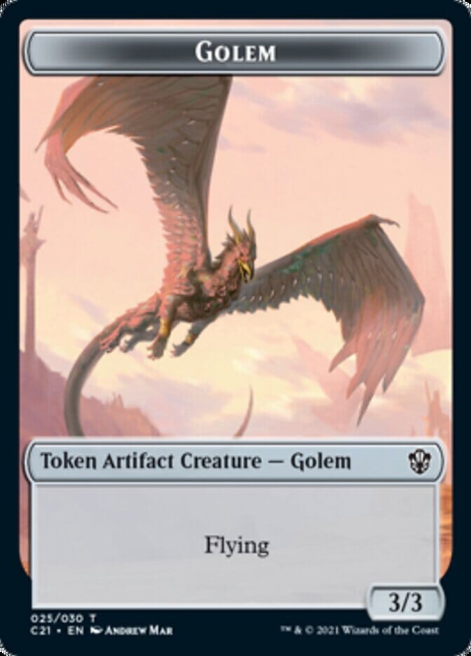 Golem // Thopter Token (025/030) [Commander 2021 Tokens] MTG Single Magic: The Gathering  | Multizone: Comics And Games