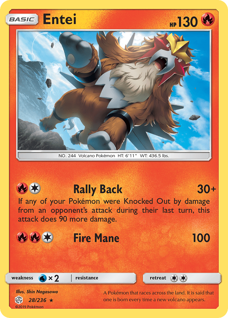 Entei (28/236) [Sun & Moon: Cosmic Eclipse] Pokemon Single Pokémon  | Multizone: Comics And Games