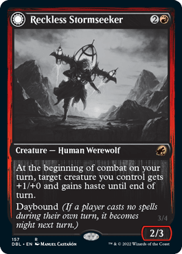 Reckless Stormseeker // Storm-Charged Slasher [Innistrad: Double Feature] MTG Single Magic: The Gathering  | Multizone: Comics And Games