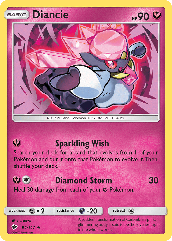 Diancie (94/147) [Sun & Moon: Burning Shadows] Pokemon Single Pokémon  | Multizone: Comics And Games