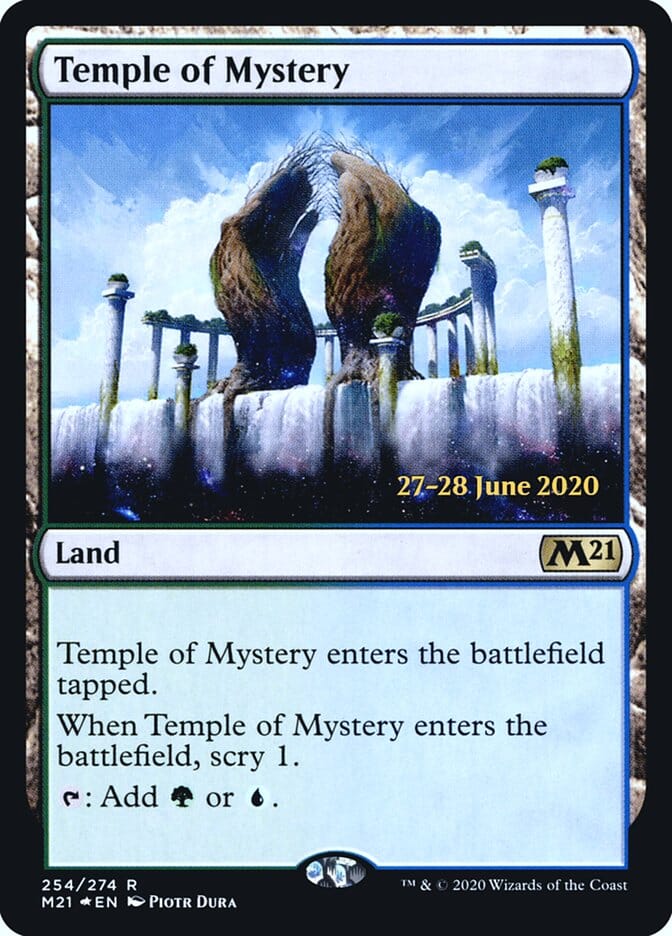 Temple of Mystery [Core Set 2021 Prerelease Promos] MTG Single Magic: The Gathering  | Multizone: Comics And Games