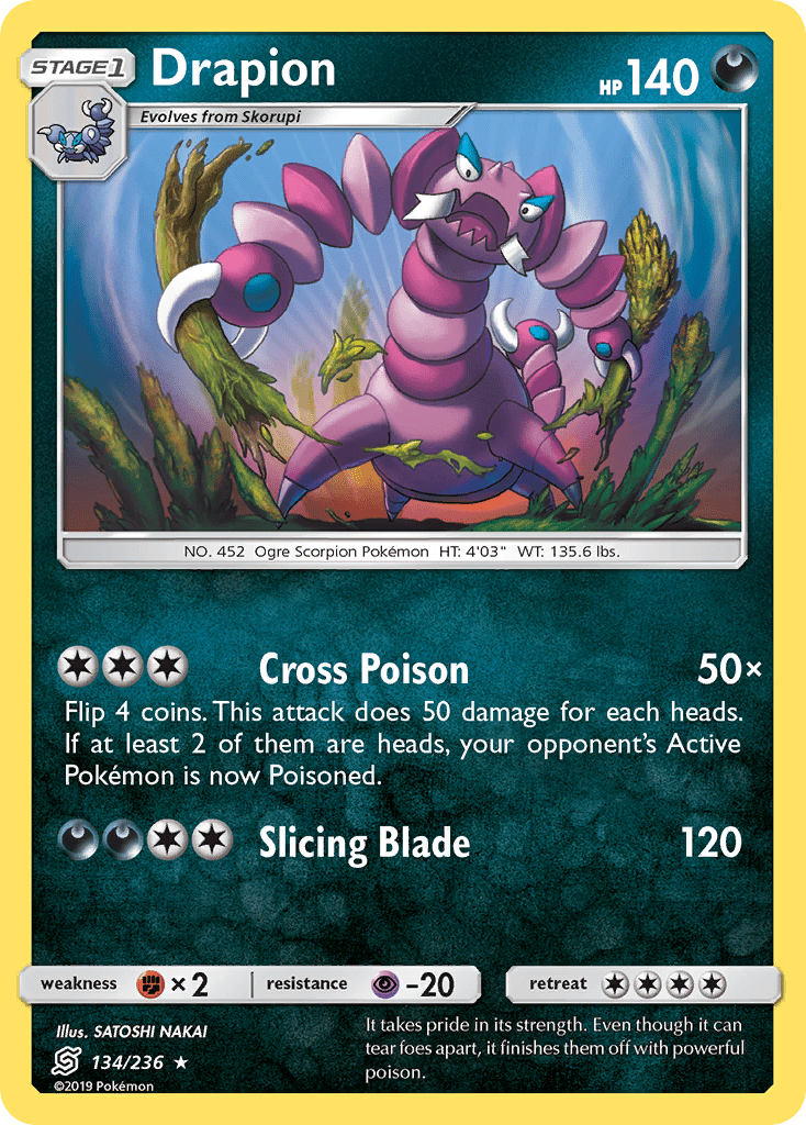 Drapion (134/236) [Sun & Moon: Unified Minds] Pokemon Single Pokémon  | Multizone: Comics And Games