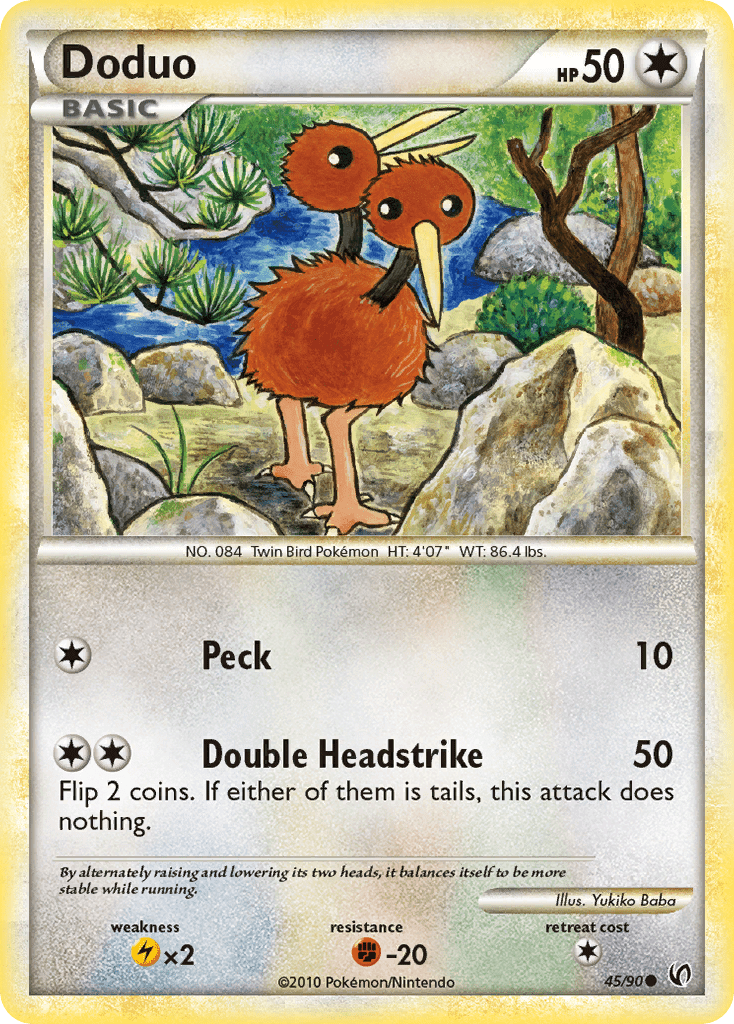 Doduo (45/90) [HeartGold & SoulSilver: Undaunted] Pokemon Single Pokémon  | Multizone: Comics And Games
