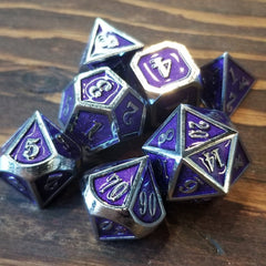 Small Purple Silverlined Metal Dice Dice The Forge  | Multizone: Comics And Games