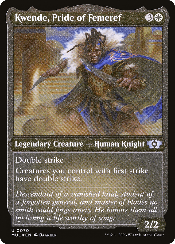 Kwende, Pride of Femeref (Foil Etched) [Multiverse Legends] MTG Single Magic: The Gathering  | Multizone: Comics And Games