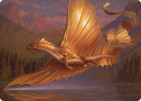 Adult Gold Dragon Art Card [Dungeons & Dragons: Adventures in the Forgotten Realms Art Series] MTG Single Magic: The Gathering  | Multizone: Comics And Games