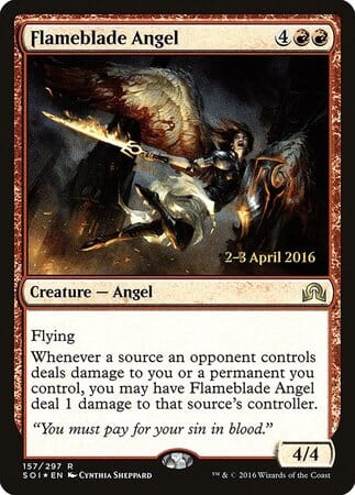 Flameblade Angel [Shadows over Innistrad Promos] MTG Single Magic: The Gathering  | Multizone: Comics And Games