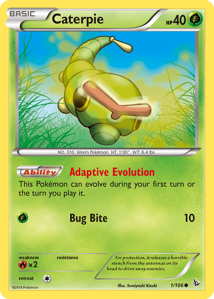 Caterpie (1/106) [XY: Flashfire] Pokemon Single Pokémon  | Multizone: Comics And Games