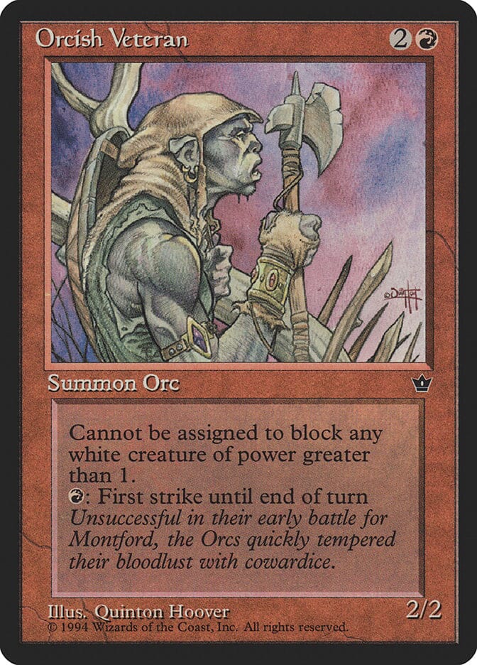 Orcish Veteran (Quinton Hoover) [Fallen Empires] MTG Single Magic: The Gathering  | Multizone: Comics And Games